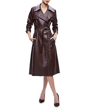 Alice and Olivia Elicia Faux Leather Trench Coat