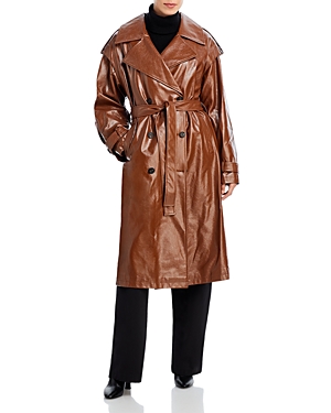 Apparis Isa Faux Leather Crinkle Coat