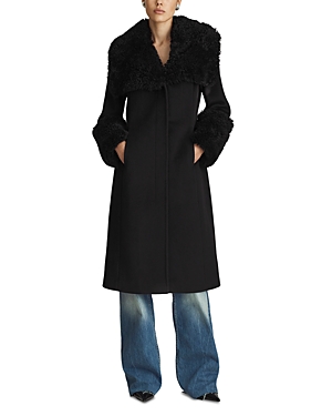 Dawn Levy Athena Shearling Trim Coat