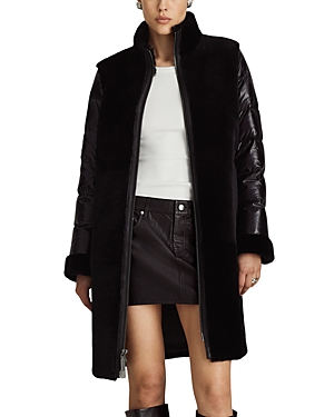 Dawn Levy Monique Mixed Media Shearling Coat