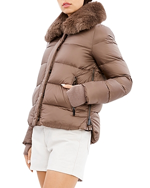 Dawn Levy Vera Shearling Trim Down Coat