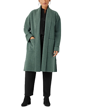 Eileen Fisher Boiled Wool Shawl Collar Coat