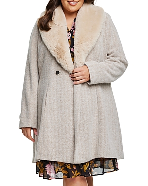 Estelle Plus Grammys Faux Fur Trimmed Coat