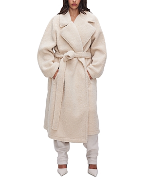 Good American Uniform Sherpa Wrap Coat