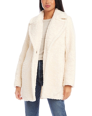 Karen Kane Notched Collar Fleece Coat