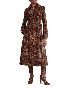 Michael Kors Collection Leopard Print Calf Hair Trench Coat