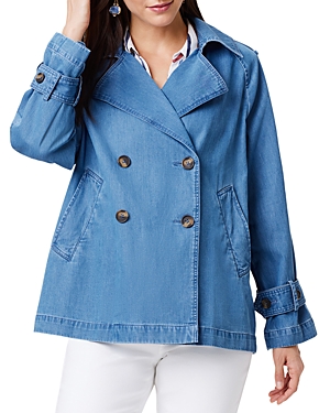 Nic+Zoe Denim Femme Cropped Cotton Trench Coat