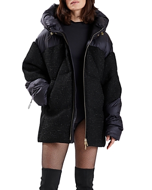 Nicole Benisti Matilde Mixed Tweed Puffer Coat