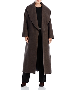 Nour Hammour Lucee Shawl Collar Wrap Coat