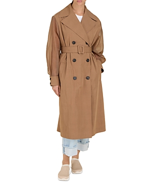 Peserico Sheer Sleeve Trench Coat