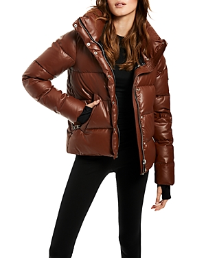 Sam. Isabel Faux Leather Puffer Coat