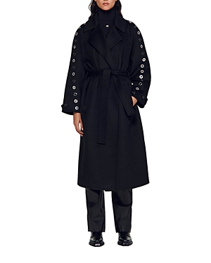 Sandro Daphny Double Breasted Trench Coat