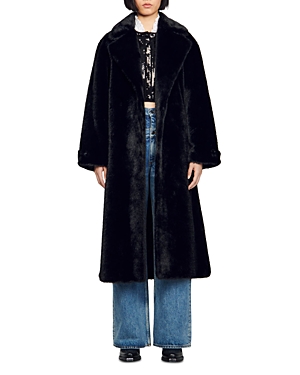 Sandro Demy Faux Fur Coat