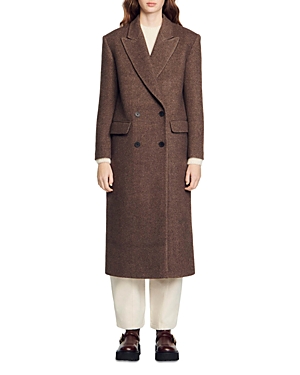 Sandro Luny Double Breasted Coat