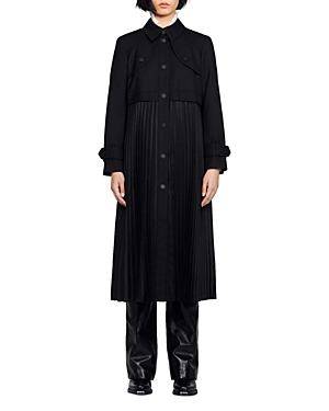 Sandro Samy Pleated Trench Coat