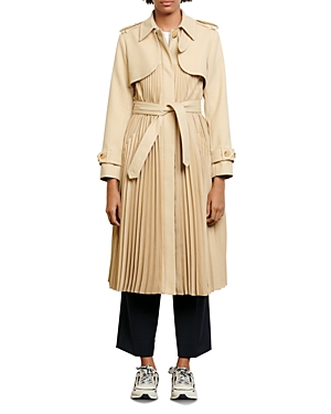 Sandro Vino Pleated Trench Coat