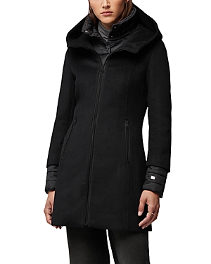 Soia & Kyo Rooney Hooded Mixed Media Coat