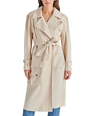 Steve Madden Sunday Cotton Twill Utility Trench Coat