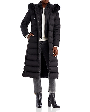 T Tahari Nelly Faux Fur Trim Hooded Puffer Coat