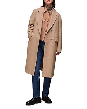 Whistles Herringbone Notched Collar Coat