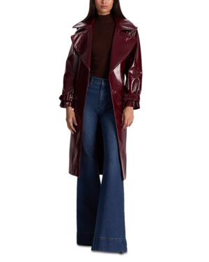 Alice and Olivia Nevada Faux Leather Trench Coat