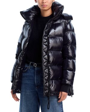 Aqua Mid Length Oversized Puffer Coat - Exclusive