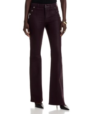 Ramy Brook Helena High Rise Coated Flare Jeans in Blackberry