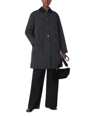 Whistles Quilted Cord Collar Coat