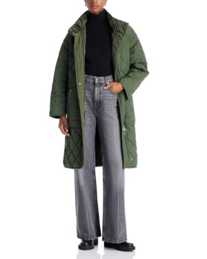 Bernardo Quilted Woven Coat
