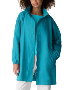Eileen Fisher Stand Collar Long Coat