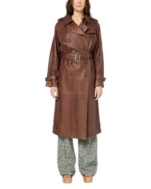 Gerard Darel Lexie Leather Trench Coat