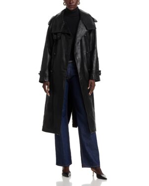 Kobi Halperin Tony Faux Leather Trench Coat