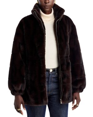 Elie Tahari The Eliana Faux Fur Coat