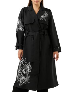 Estelle Plus Monet Embroidered Trench Coat